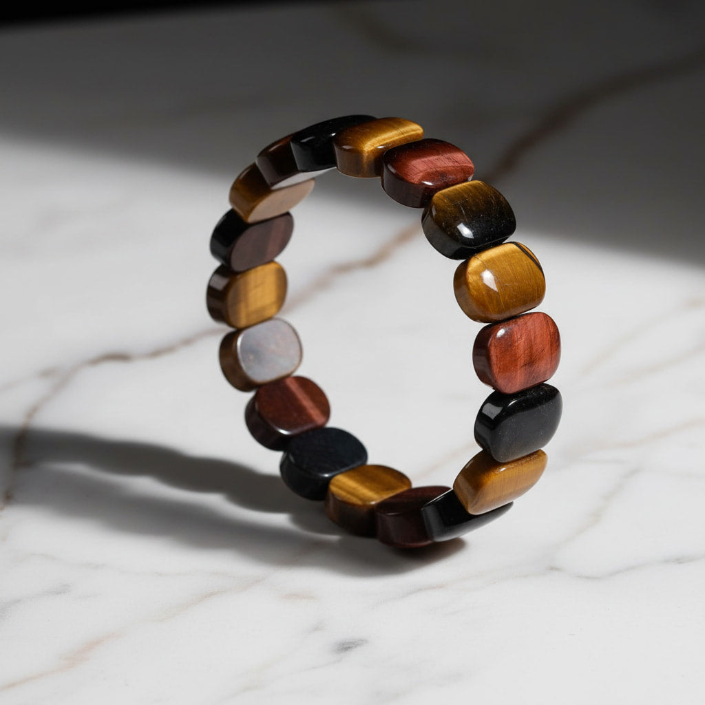 Tigerauge Armband - Dreifarbige Kombination CrystalScents