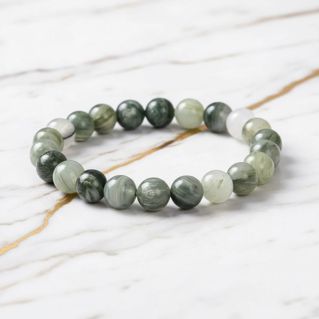 Grüner Jaspis Kugelarmband - Erdung & Kraft CrystalScents