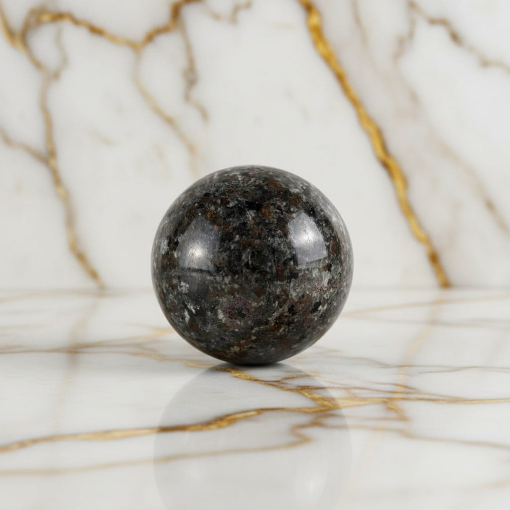Flammenstein Yooperlite Kugel - Symbol für Energie & Klarheit CrystalScents