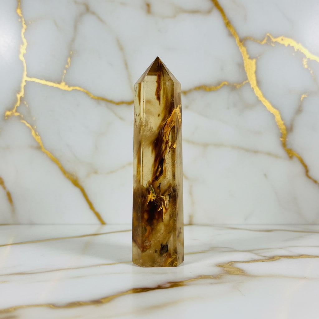 Tigerskin Quarz Obelisk – Farbenprächtig & Energetisierend CrystalScents