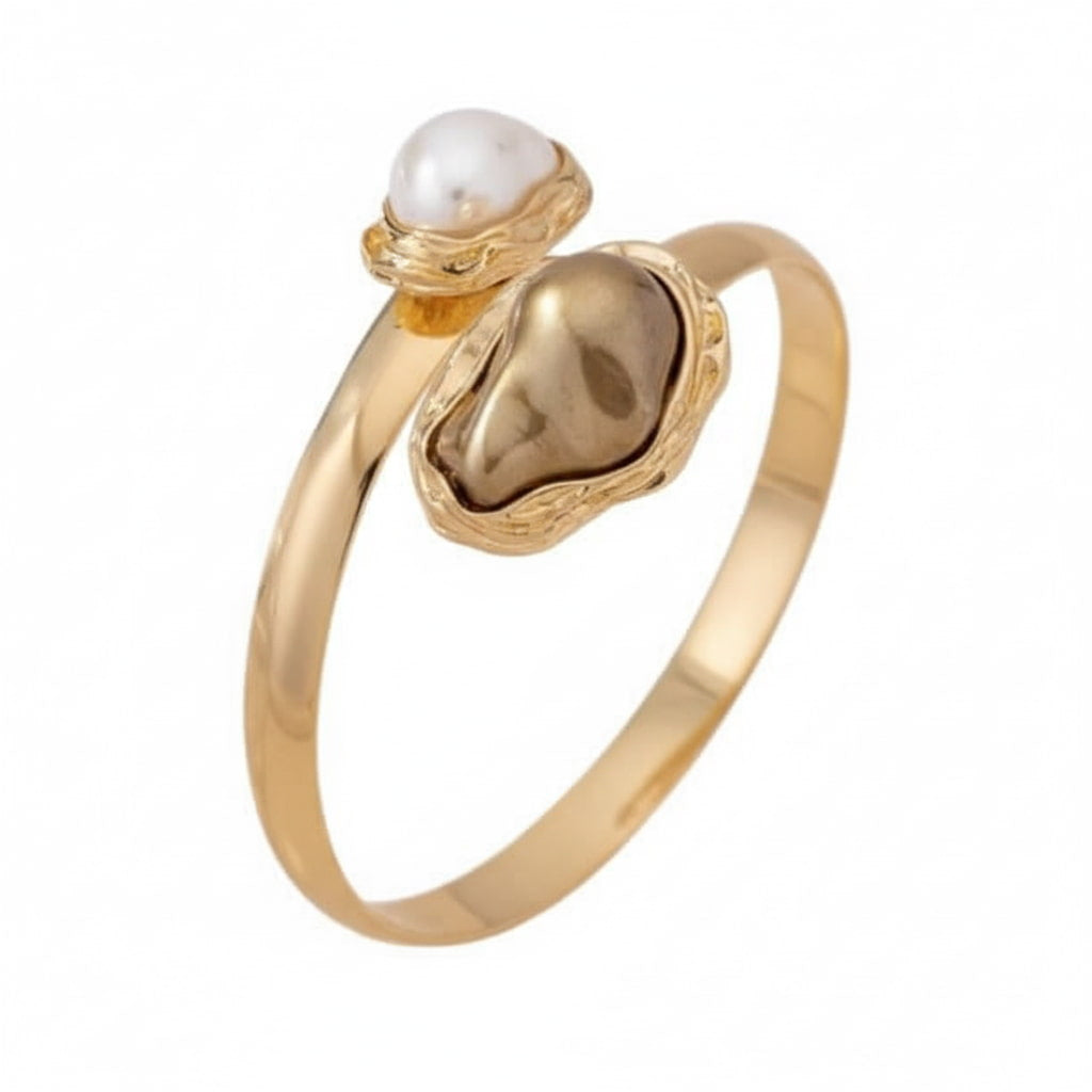 Armreif mit brauner Perle - Gold CrystalScents