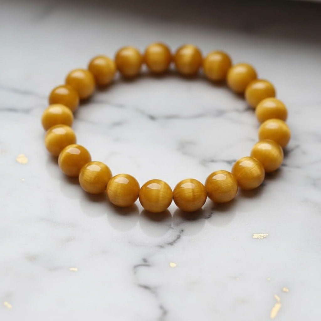 Goldenes Tigerauge Kugelarmband - Gelbe Freude CrystalScents