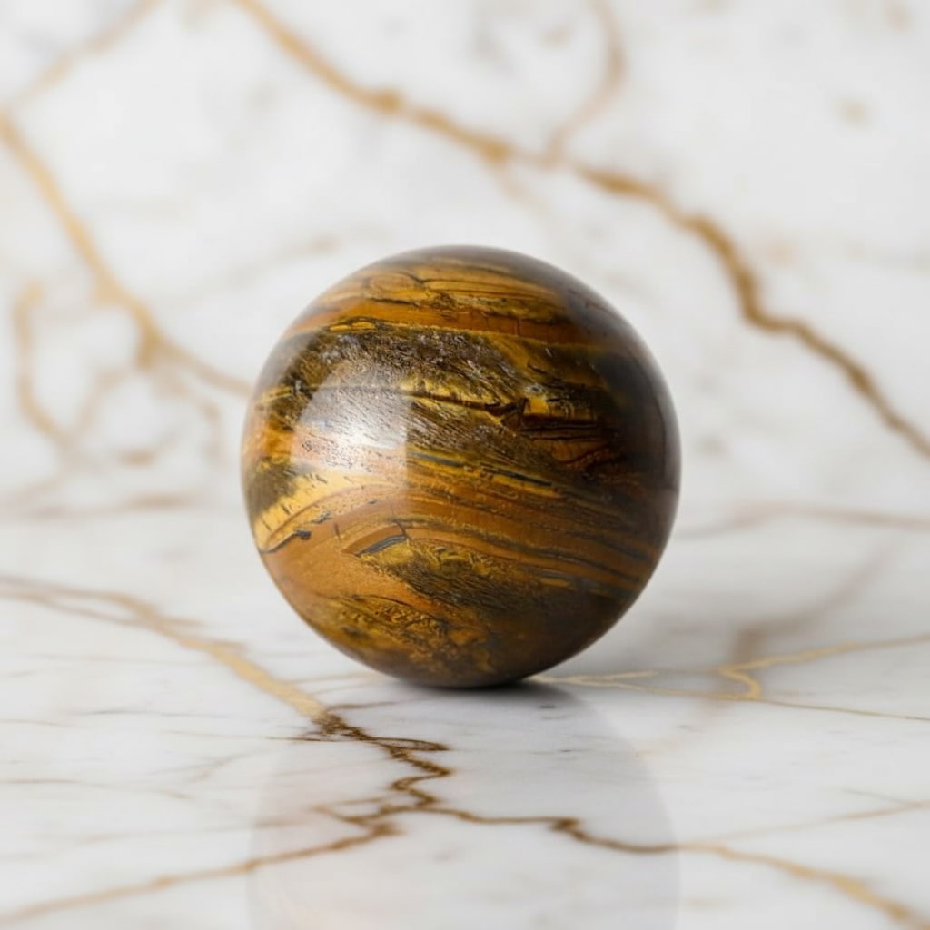 Tigerauge Kugel – Warm schimmerndes Naturjuwel CrystalScents