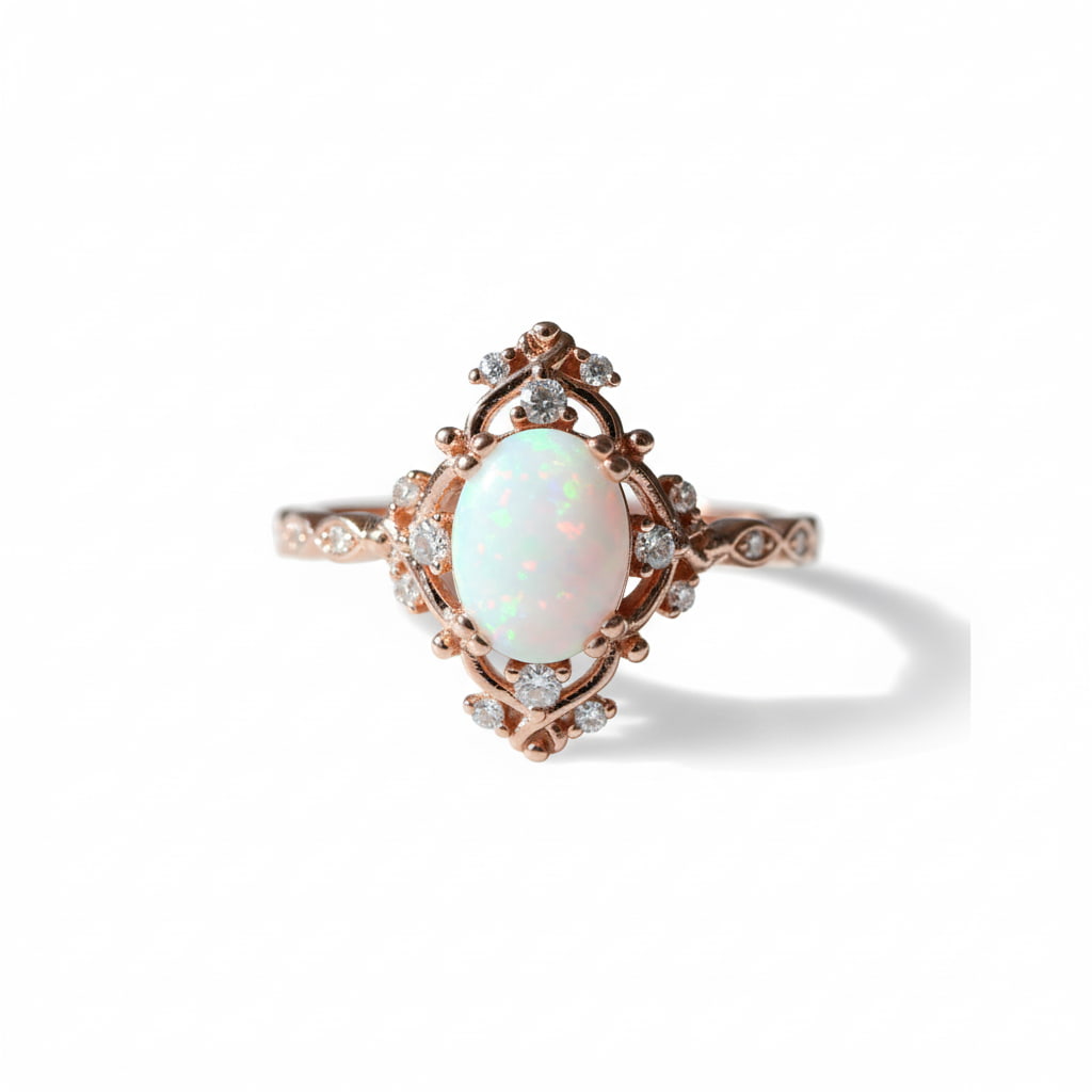 Opal Ring - Roségoldene Eleganz CrystalScents