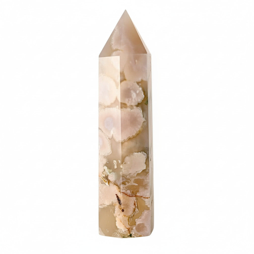 Kirschblüten Achat Obelisk - in zarten Rosa-Tönen CrystalScents