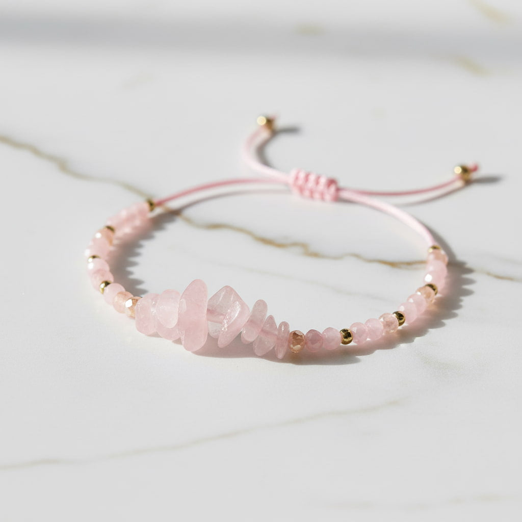 Rosenquarz Schutzarmband – Natürliche Kraftquelle CrystalScents