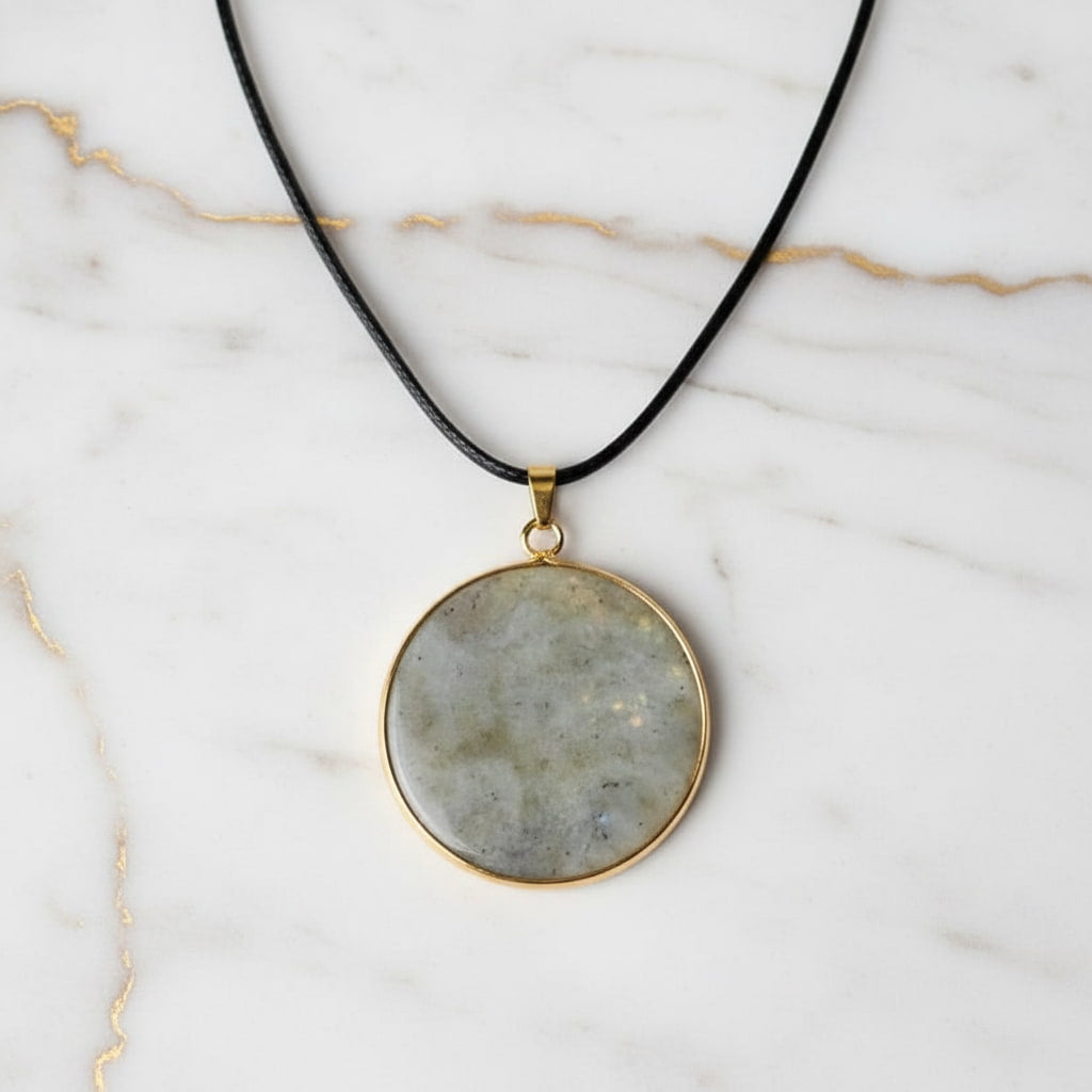 Labradorit Halskette - Krisall Scheibe CrystalScents