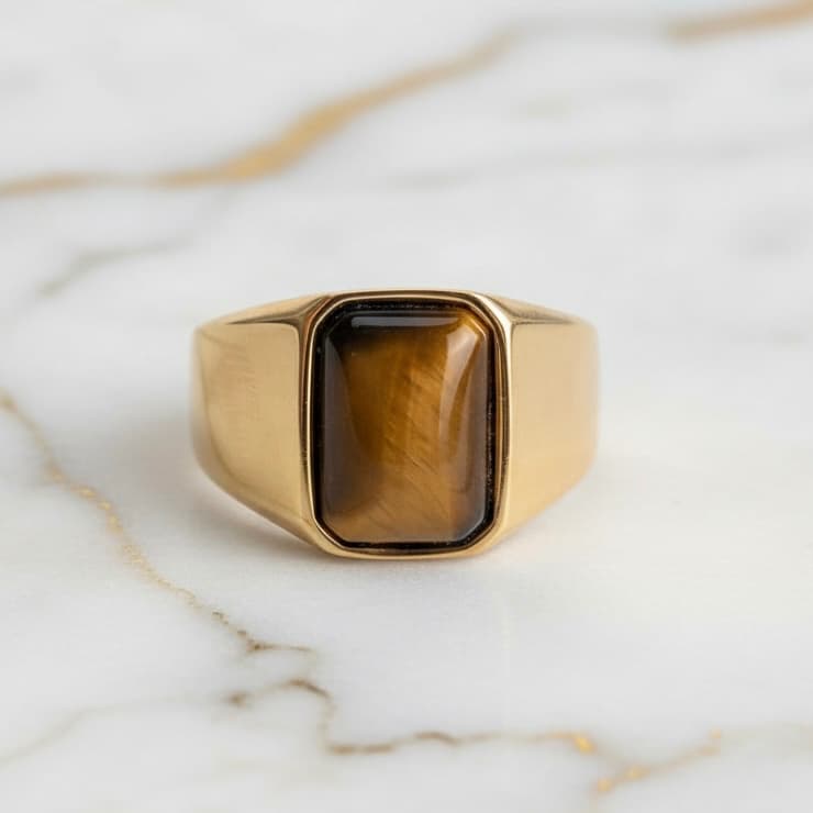 Tigerauge Ring - Klarheit & Fokus CrystalScents