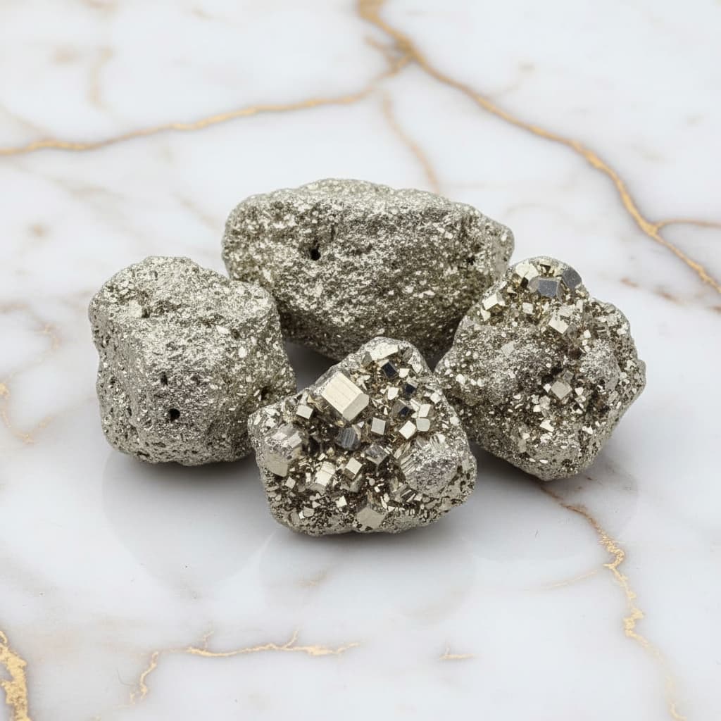 Pyrit Cluster – Glänzendes Naturstück CrystalScents