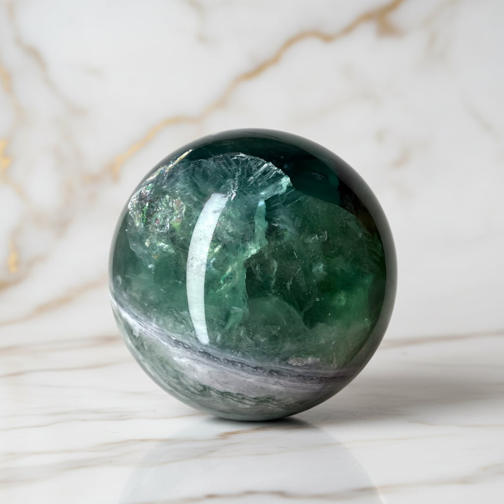Fluorit Kugel – Magisches Naturwunder CrystalScents