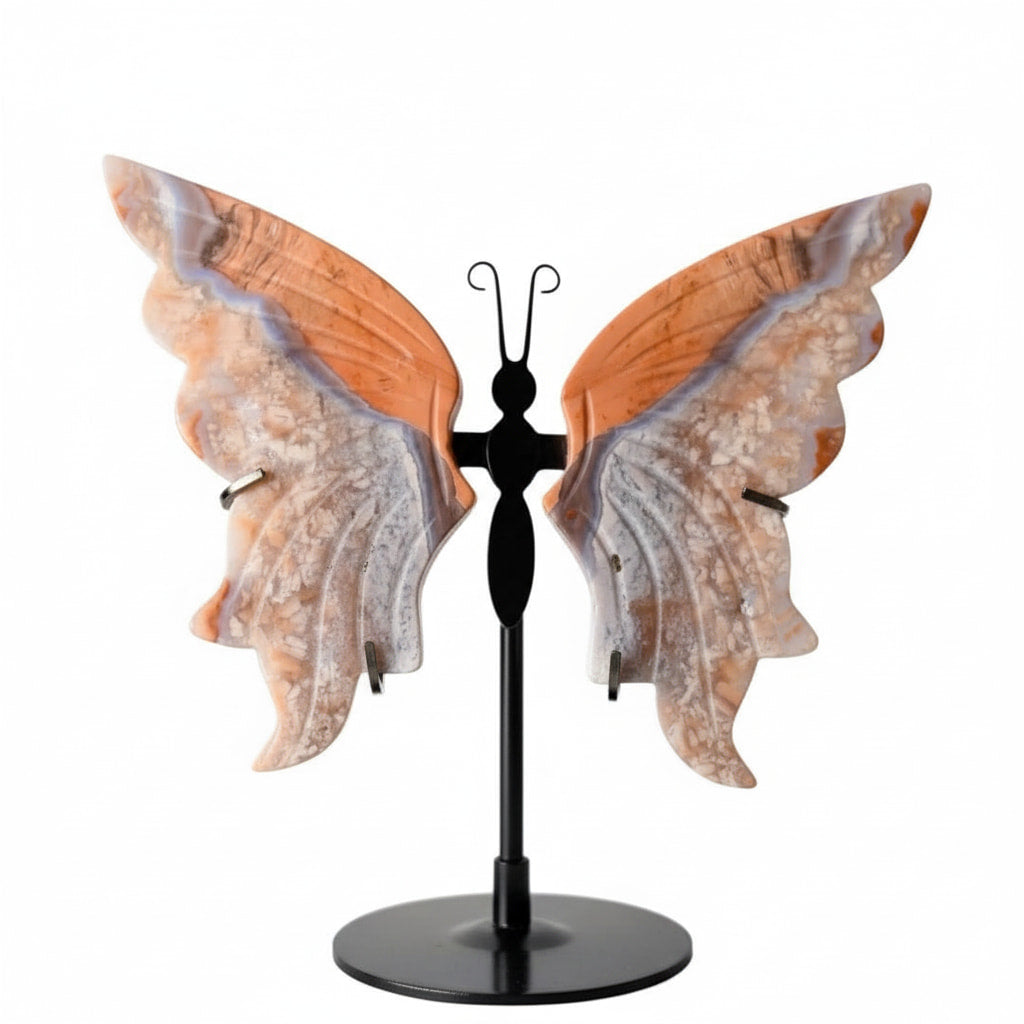Kirschblüten Achat Schmetterling – Zarte Flügel & positive Energie CrystalScents