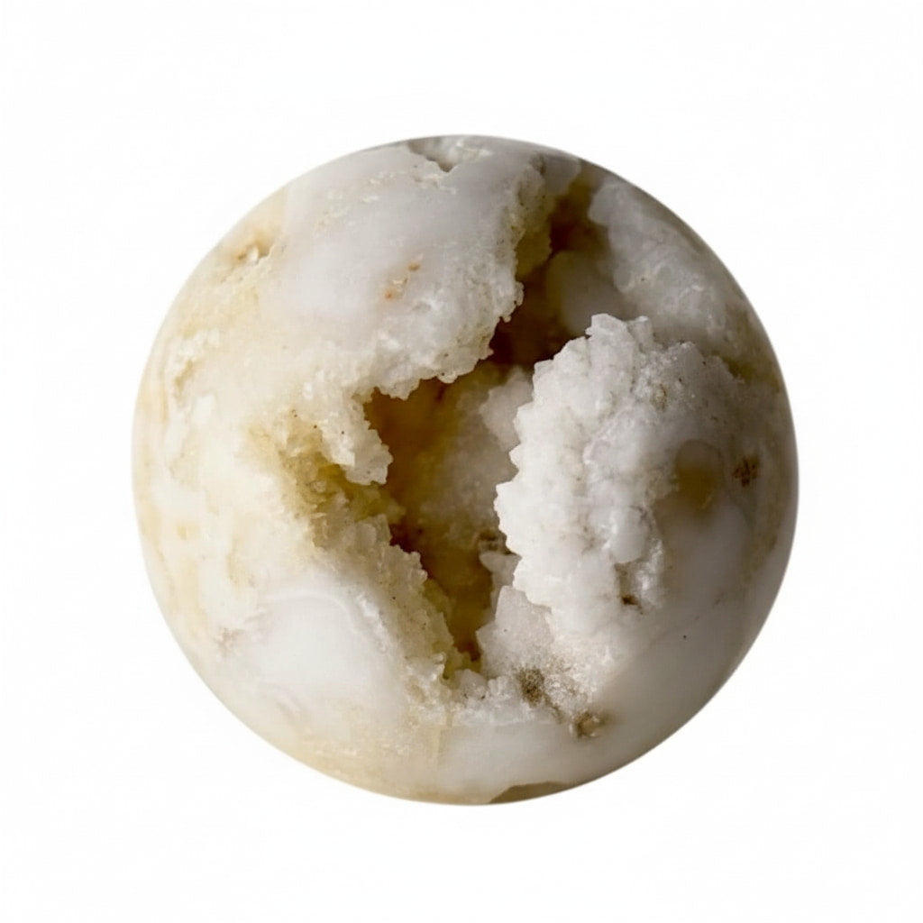 Achat Kugel Weiß – Funkelndes Naturjuwel mit Druzy-Kristallen CrystalScents