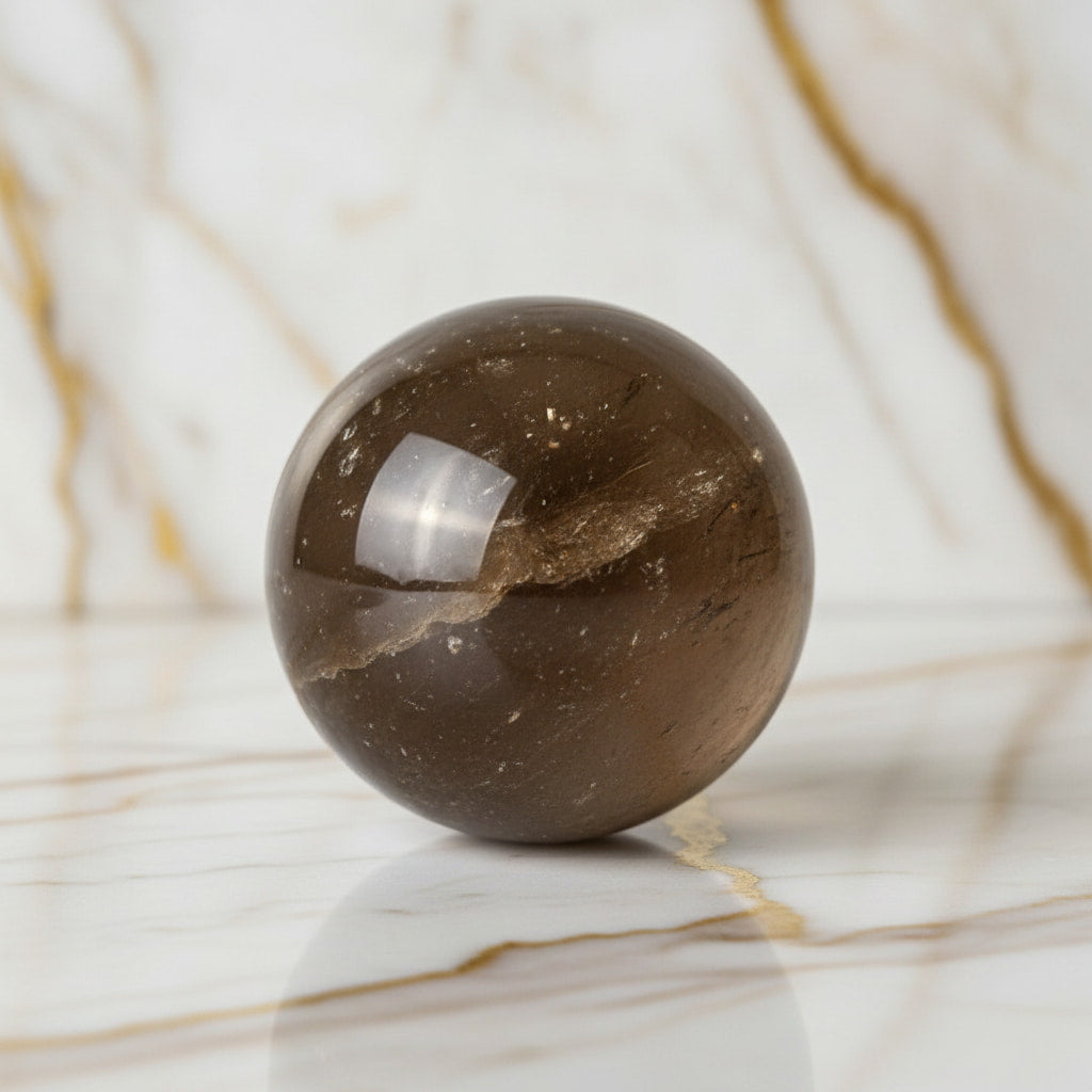 Rauchquarz Kugel – Meditation & Fokus CrystalScents