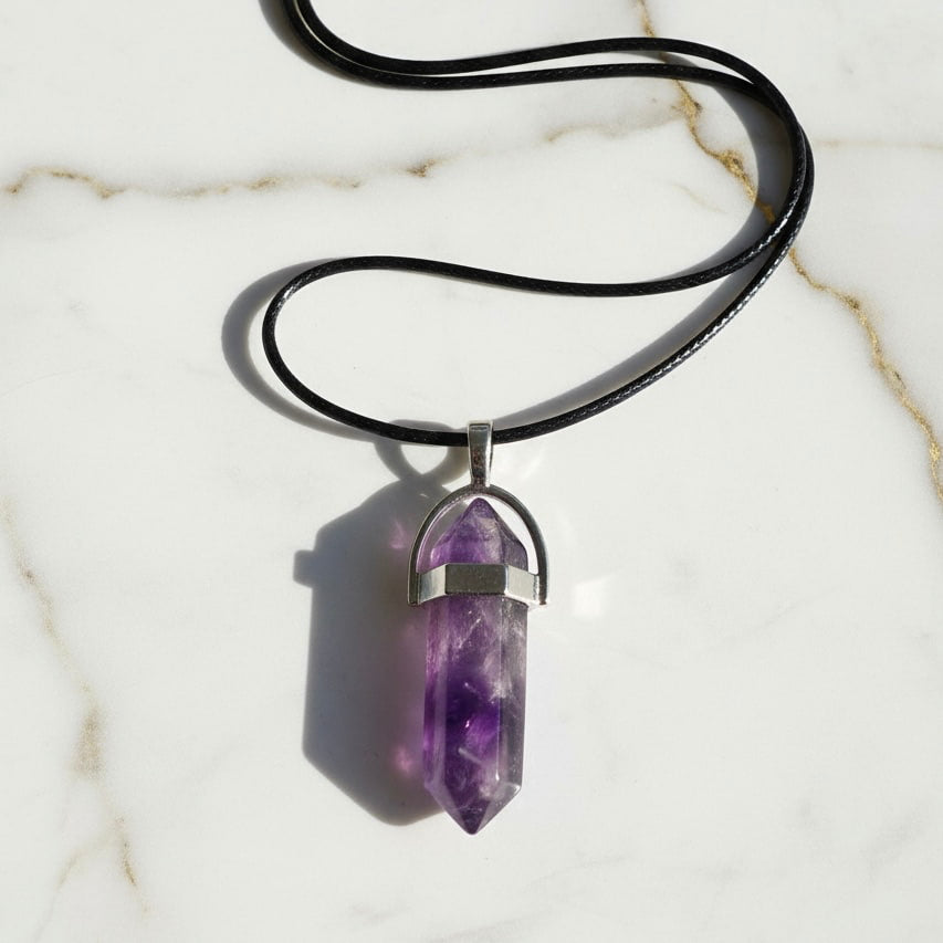 Amethyst Halskette - Doppelender CrystalScents