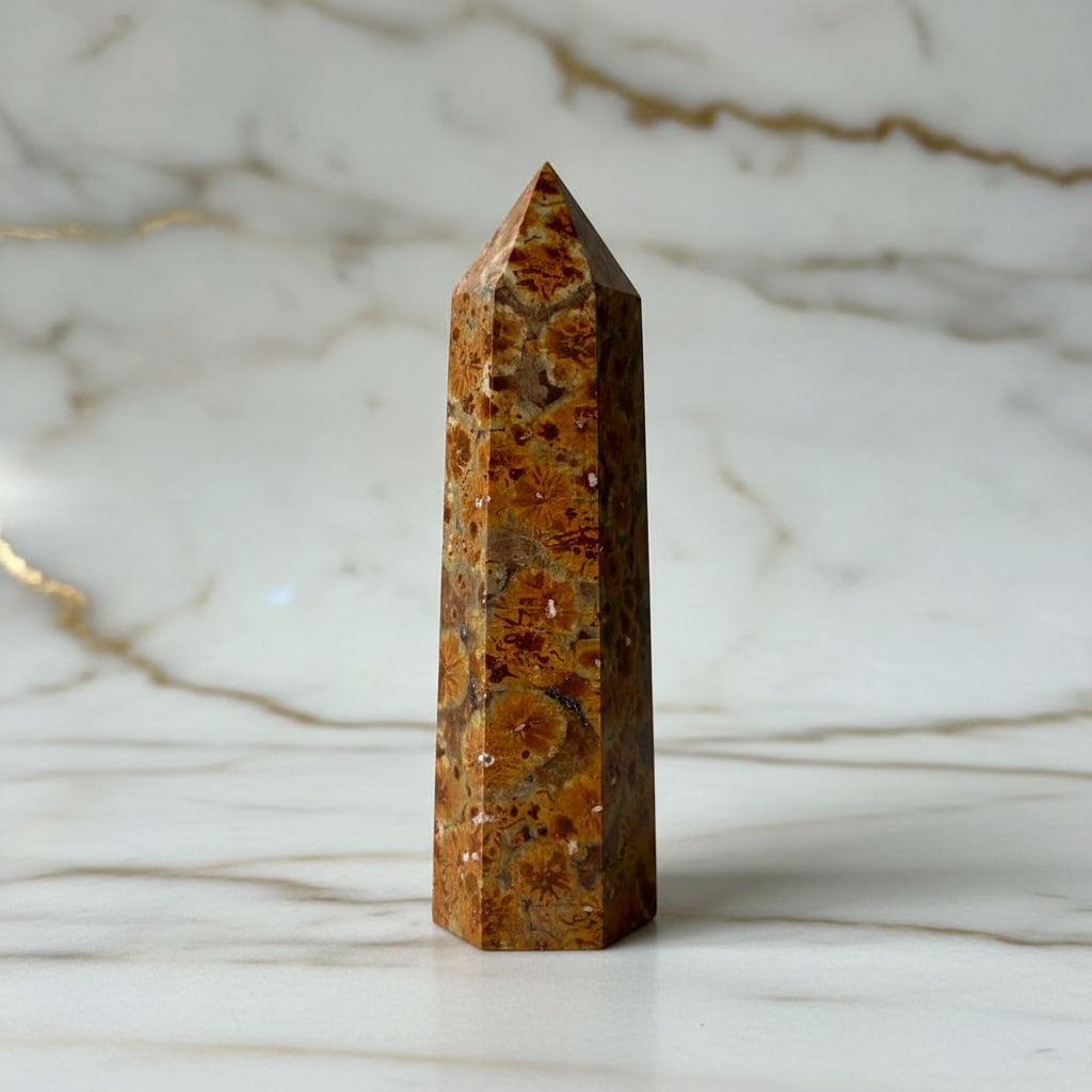 Blumenjaspis Obelisk - Blühende Urzeit CrystalScents