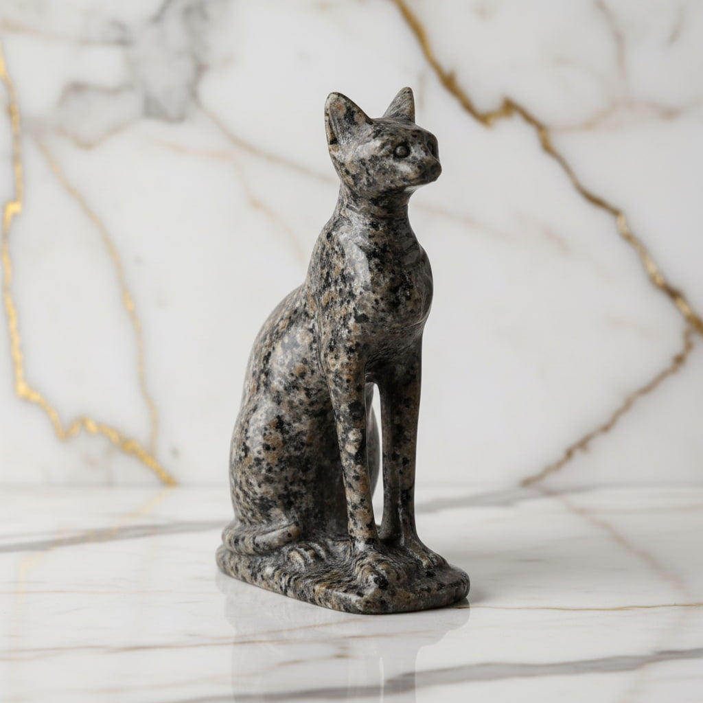 Yooperlite Katze - Skulptur mit UV-Reaktion CrystalScents