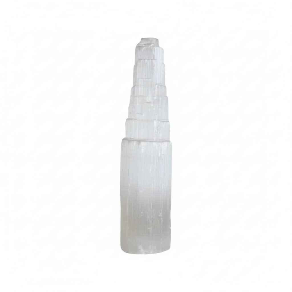 Selenit Turm – Ruhe & energetische Reinigung CrystalScents