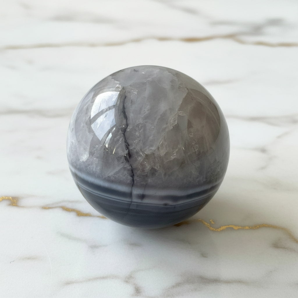 Achat Kugel – Schwarz & Weiß vereint CrystalScents