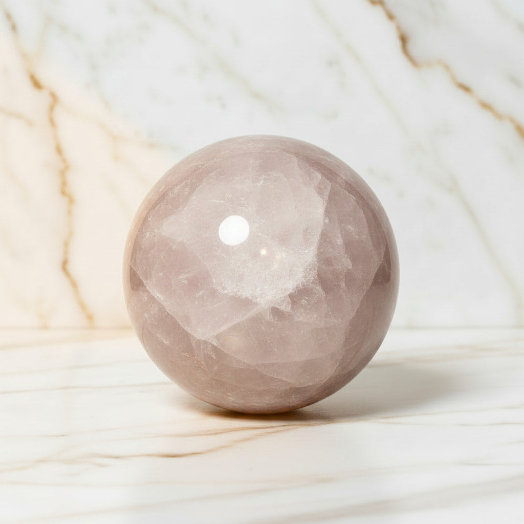 Rosenquarz Kugel – Licht & Liebe CrystalScents