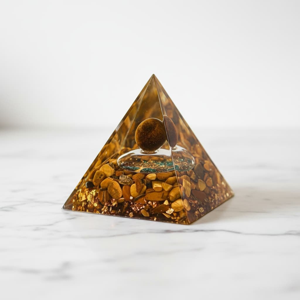 Tigerauge Orgonit Pyramide - Stabilität & Schutz CrystalScents