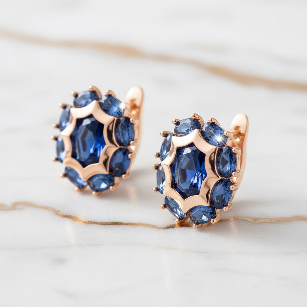 Kreolen mit blauem Akzent – elegantes Schmuckstück CrystalScents