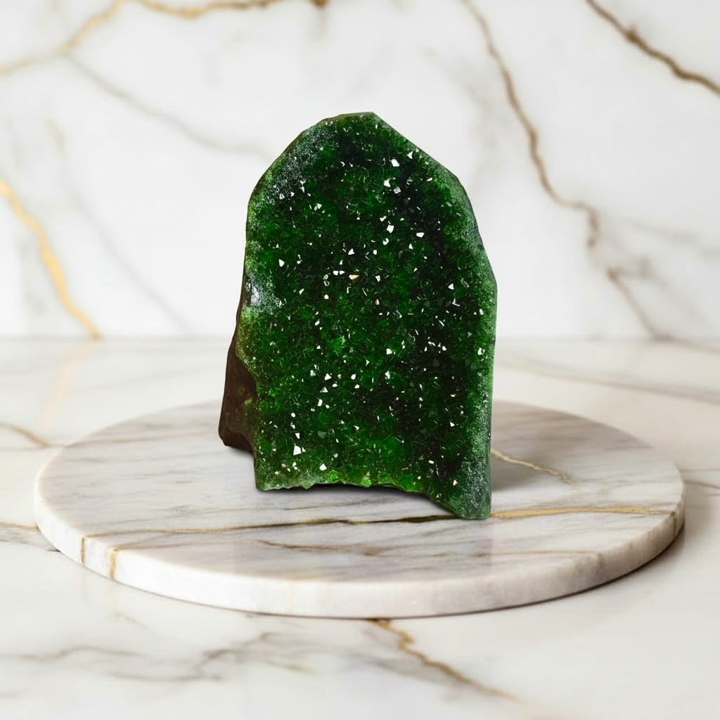 Grüne Amethystdruse – Leuchtend Highlight voller Farbe CrystalScents