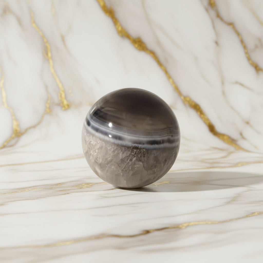 Achat Kugel – Schwarz & Weiß vereint CrystalScents