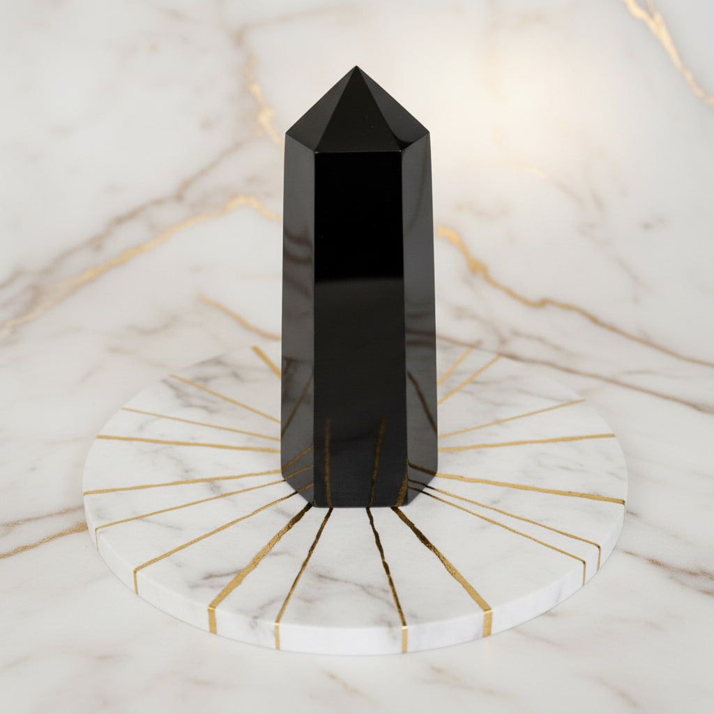 Großer Obsidian Obelisk – Schutzstein für mehr Klarheit CrystalScents