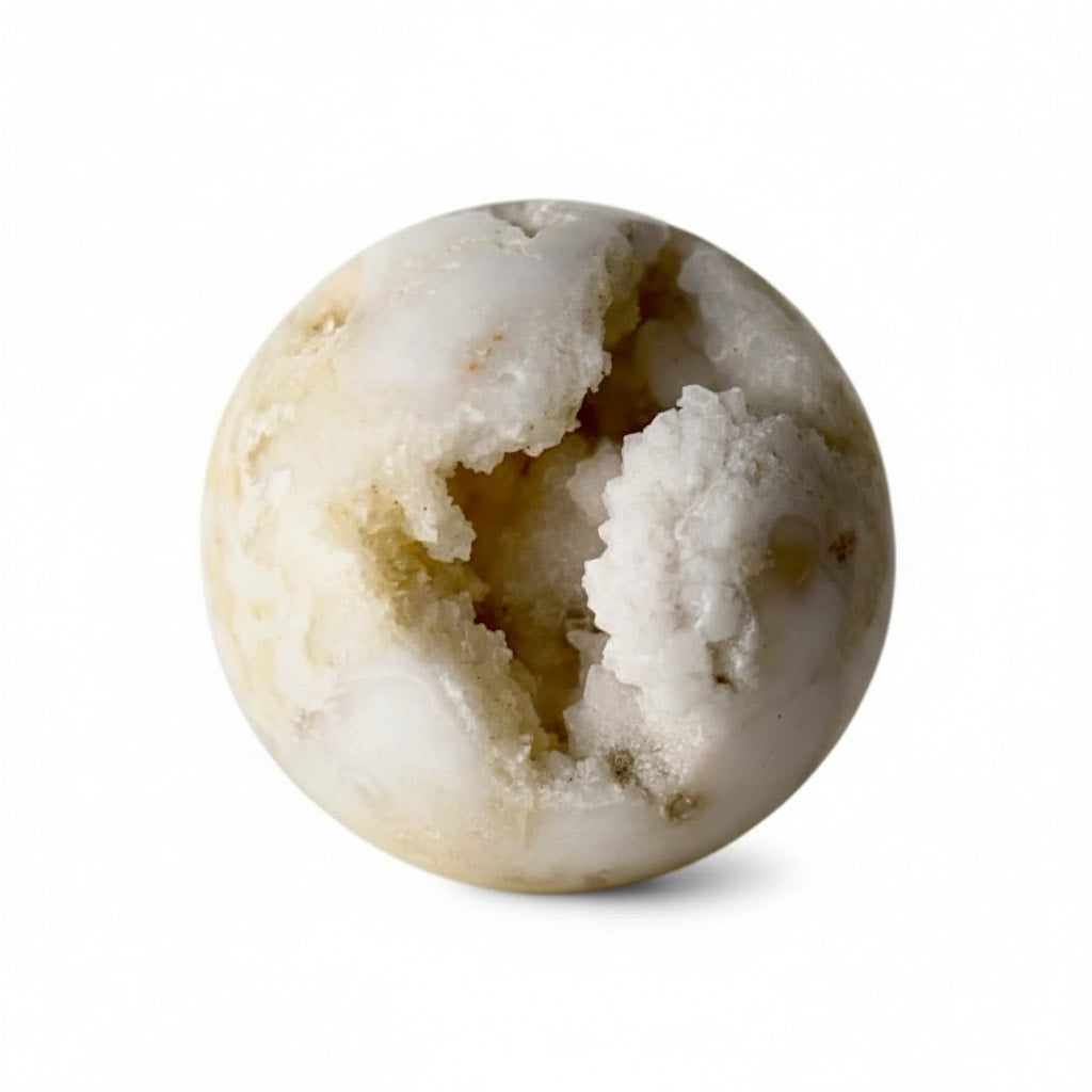 Achat Kugel Weiß – Funkelndes Naturjuwel mit Druzy-Kristallen CrystalScents