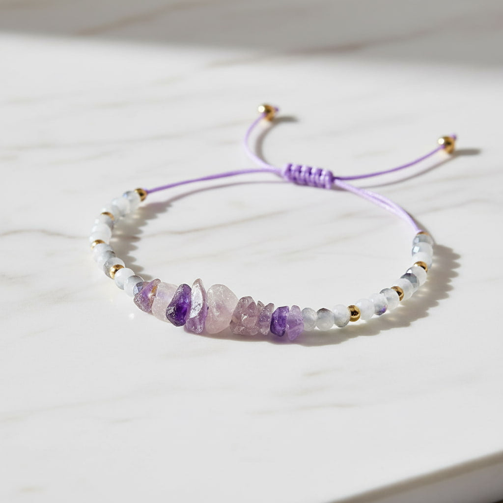 Amethyst Schutzarmband – Violetter Talisman für Balance CrystalScents