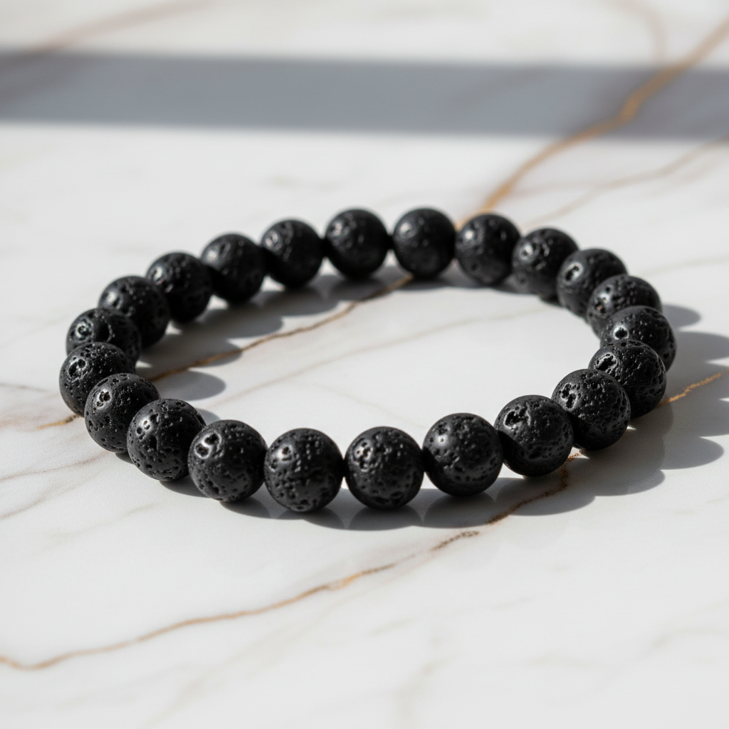 Vulkanstein Kugelarmband - Erdung & innere Stärke CrystalScents