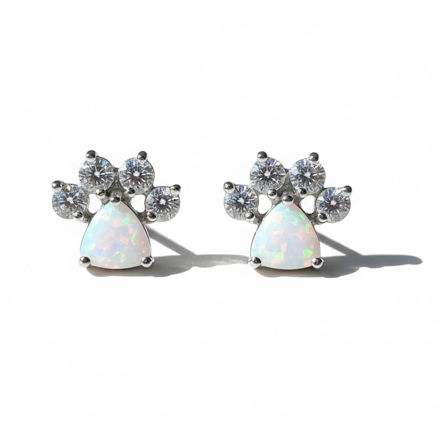 Opal Ohrstecker – Pfoten Design CrystalScents