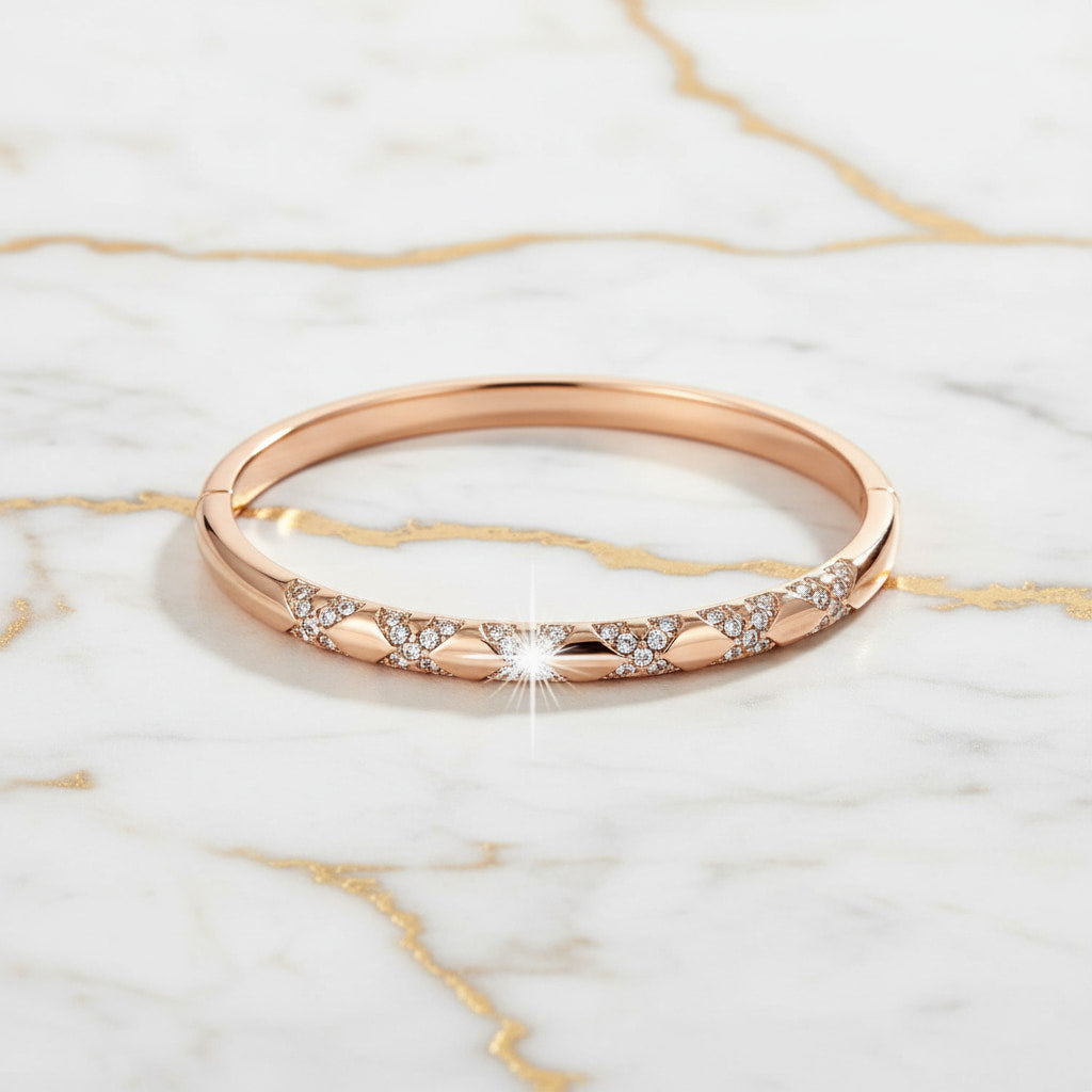 Armband - Funkelndes Kreuzmuster in Roségold CrystalScents