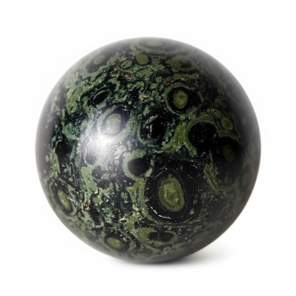 Kambaba Kugel – Pfauenauge Naturstein für Ruhe & Balance CrystalScents
