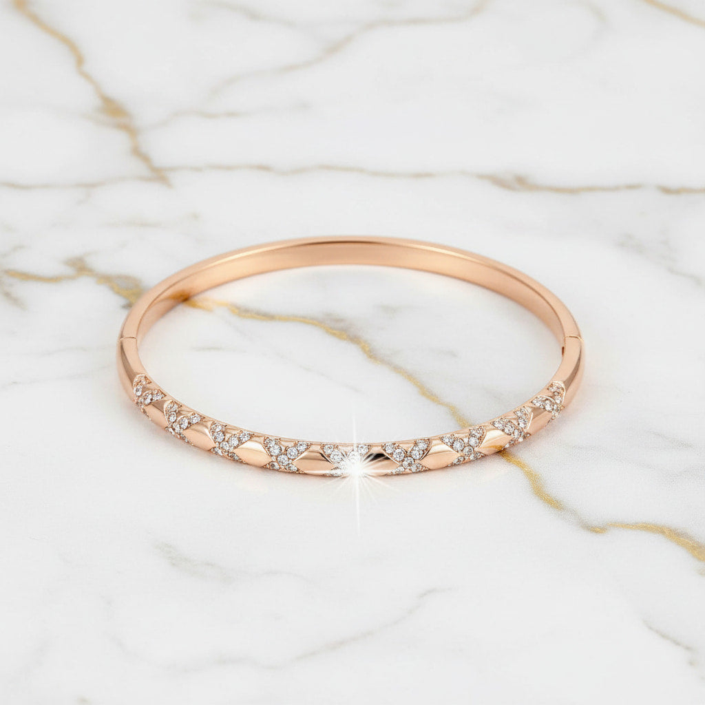 Armband - Funkelndes Kreuzmuster in Roségold CrystalScents