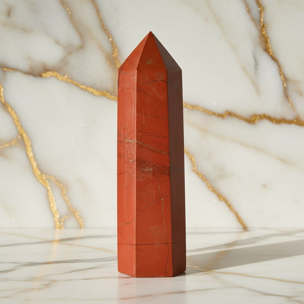 Roter Jaspis Obelisk – Rote Schattierungen CrystalScents