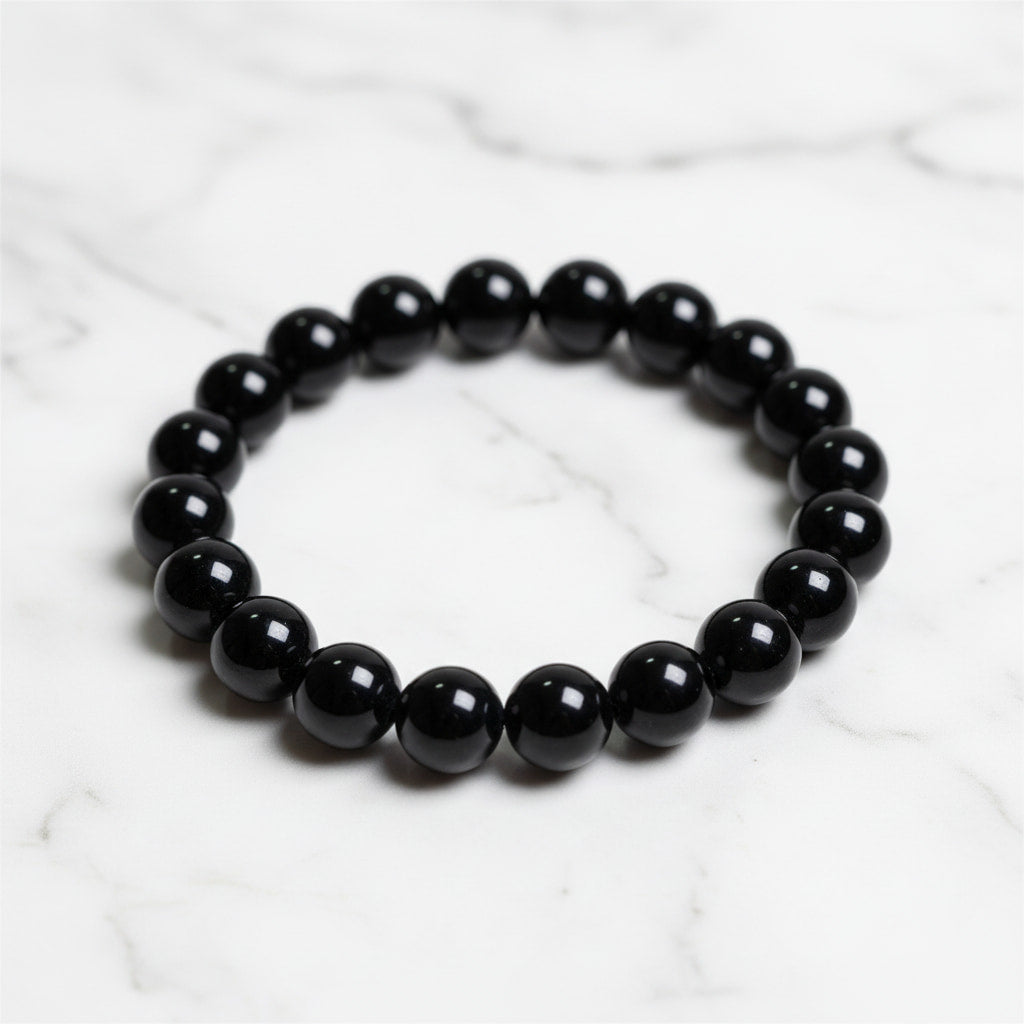 Obsidian Kugelarmband – Tiefschwarzer Glanz CrystalScents