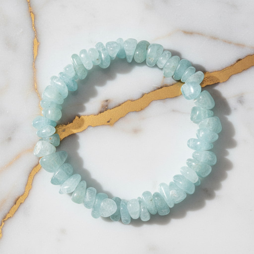 Aquamarin Splitterarmband – Klarheit & Stärke CrystalScents