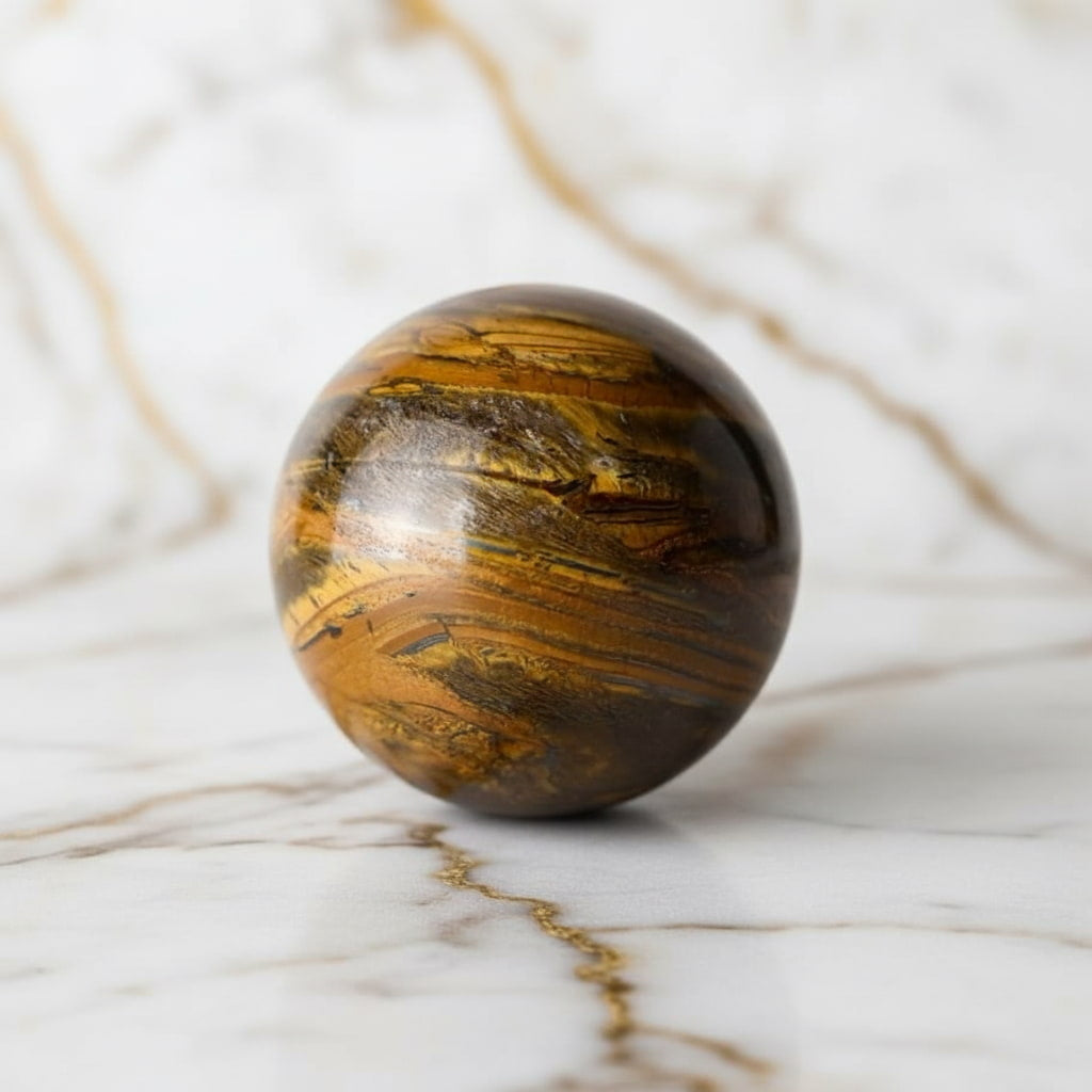 Tigerauge Kugel – Warm schimmerndes Naturjuwel CrystalScents