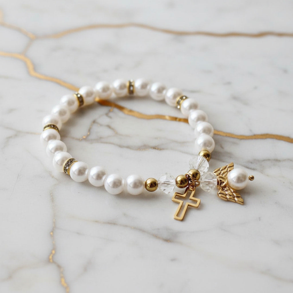 Perlenarmband mit Goldengel – voller Symbolkraft CrystalScents
