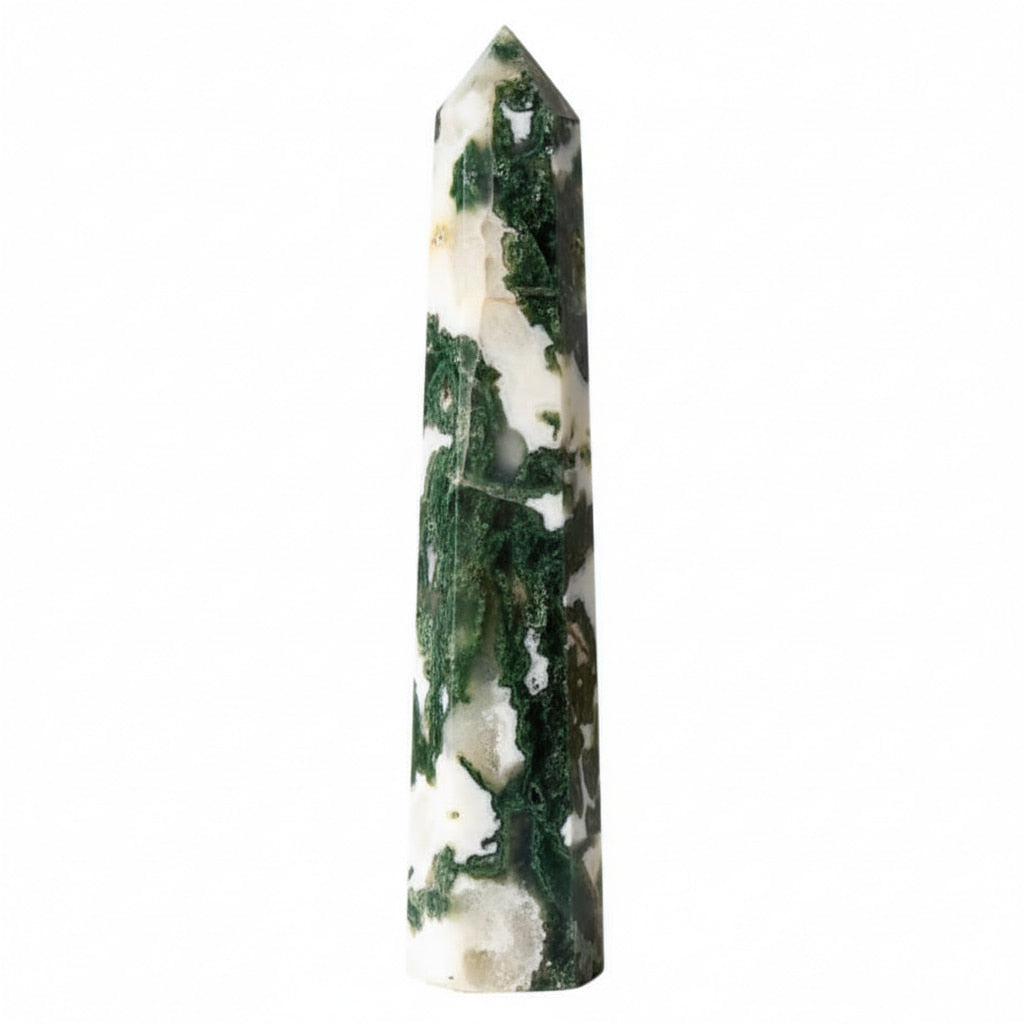 Moosachat Obelisk - Grüne Kraft CrystalScents