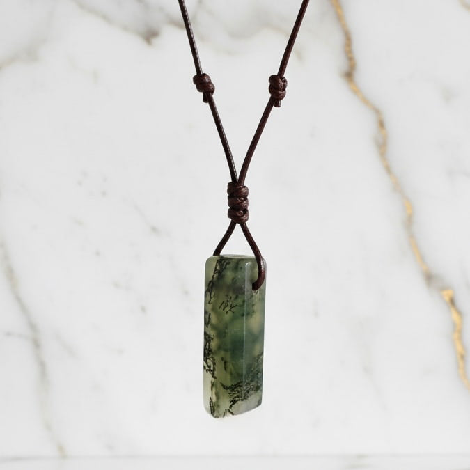 Moosachat Halskette - Gelassenheit & Gleichgewicht CrystalScents