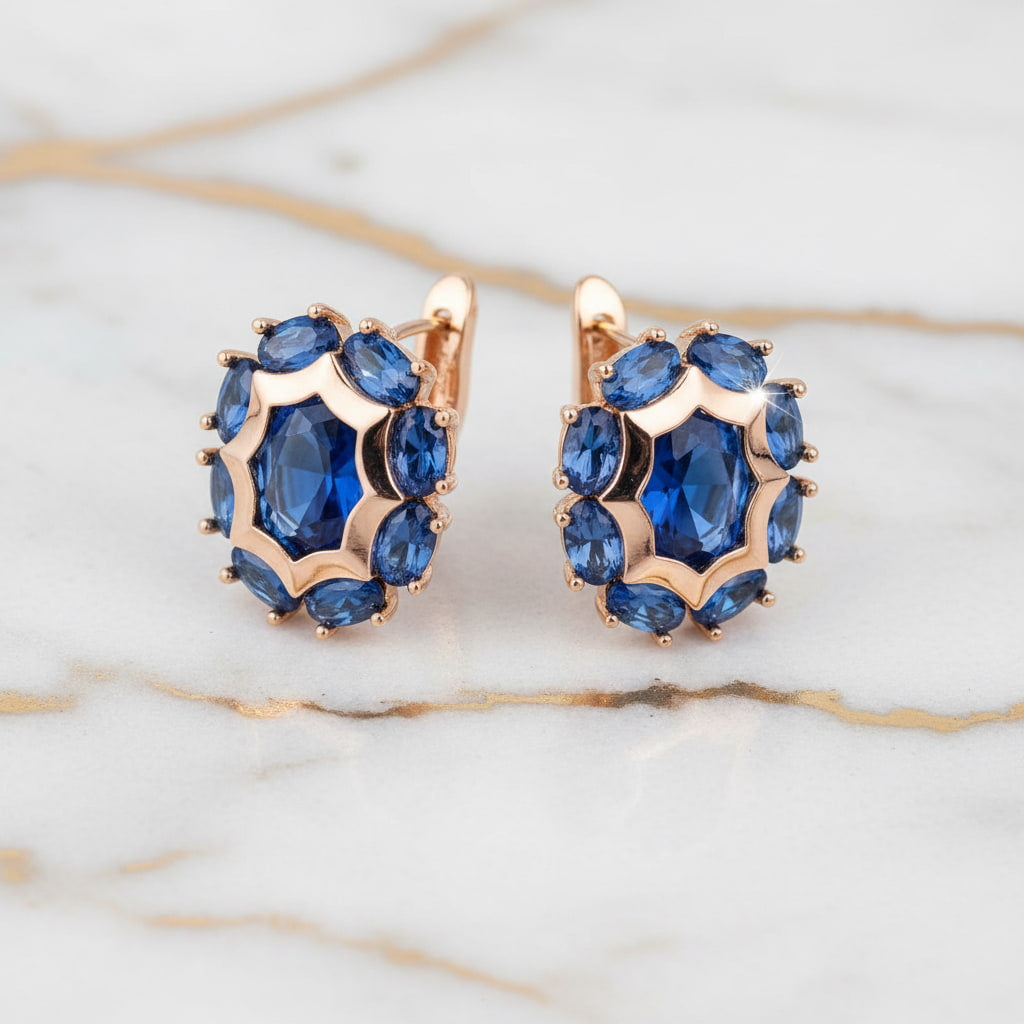 Kreolen mit blauem Akzent – elegantes Schmuckstück CrystalScents