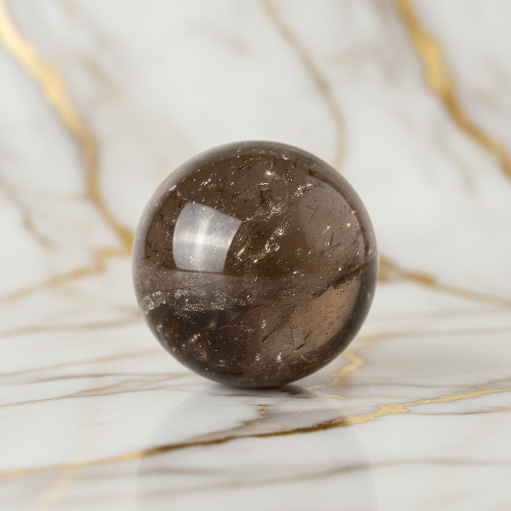 Rauchquarz Kugel – Meditation & Fokus CrystalScents