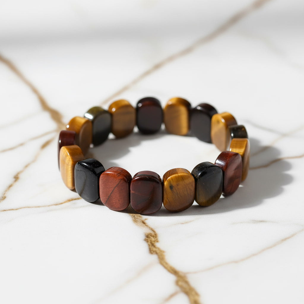 Tigerauge Armband - Dreifarbige Kombination CrystalScents