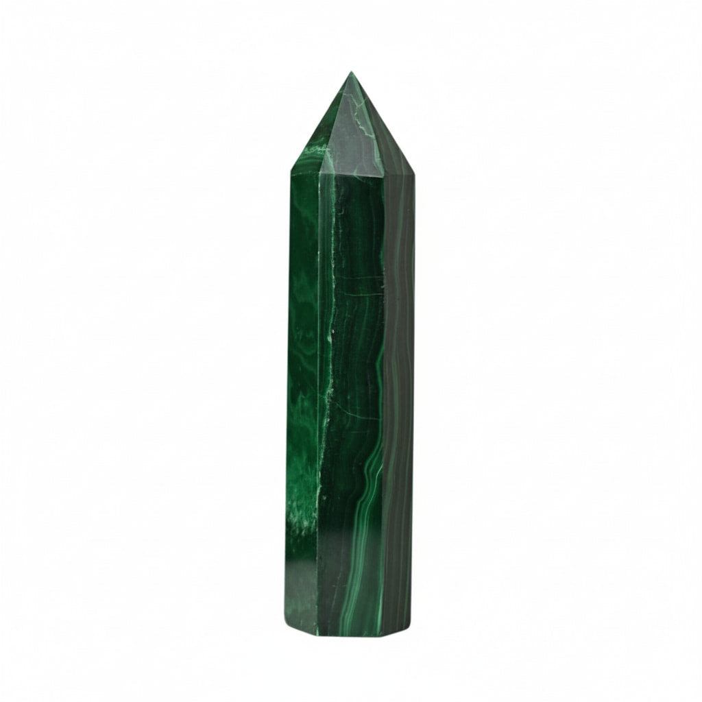 Malachit Obelisk – Unikat mit faszinierender Maserung CrystalScents