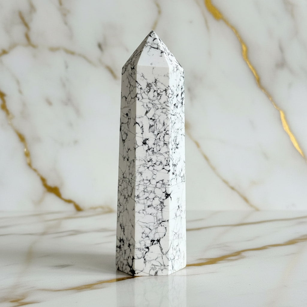 Howlit Obelisk – Kraftvolles Kristallobjekt für Ruhe & Balance CrystalScents