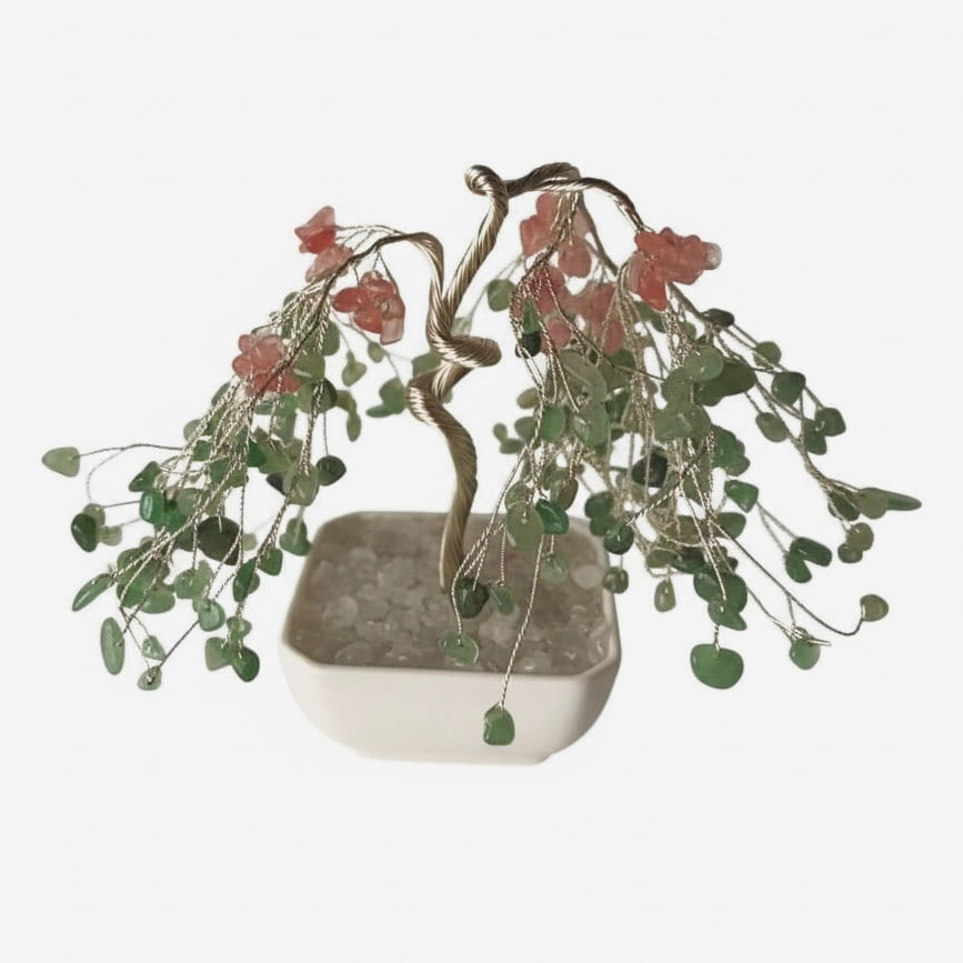 Aventurin & roter Achat Baum – Dekorativer Kristallbaum CrystalScents