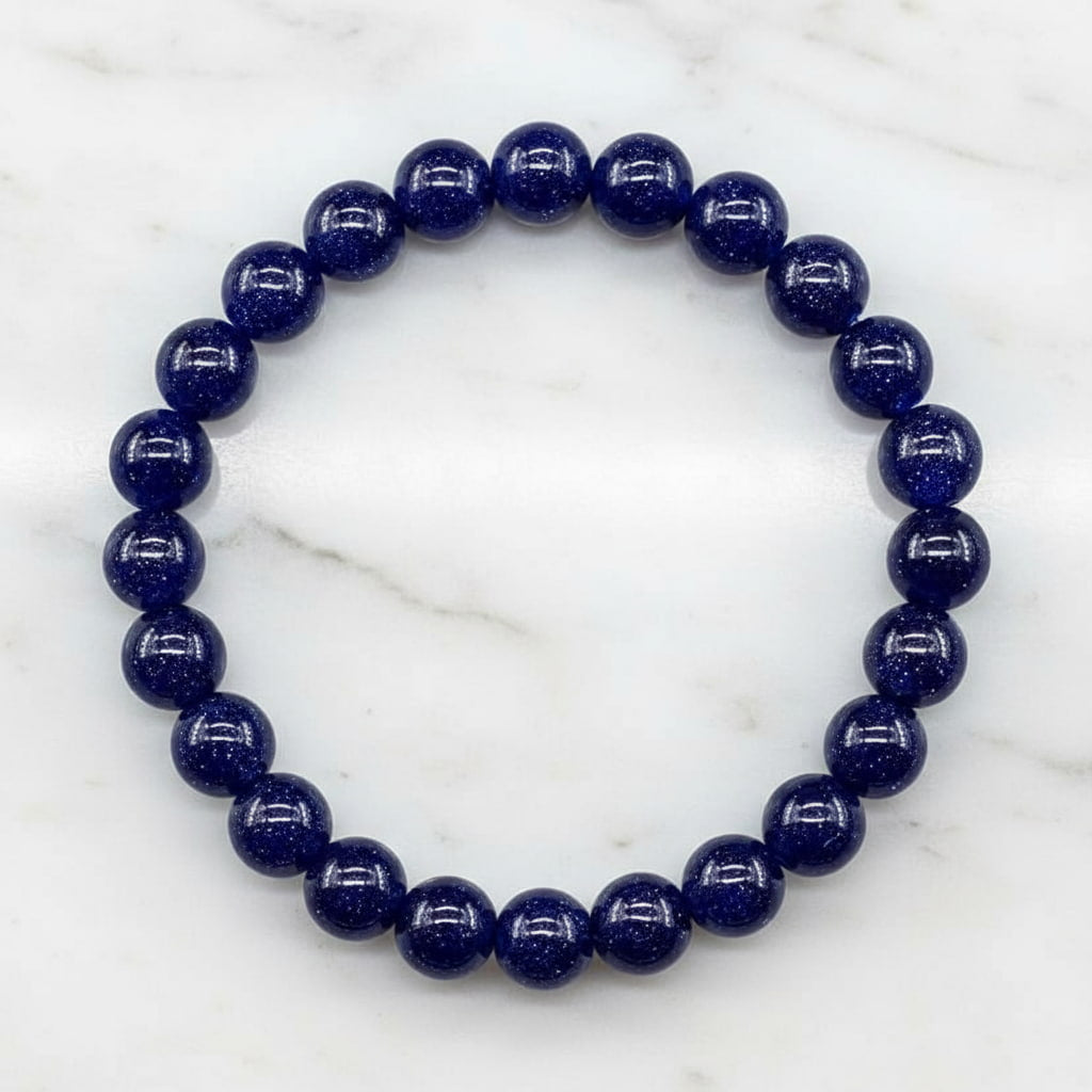 Blaufluss Kugelarmband - Glitzernder Nachthimmel CrystalScents