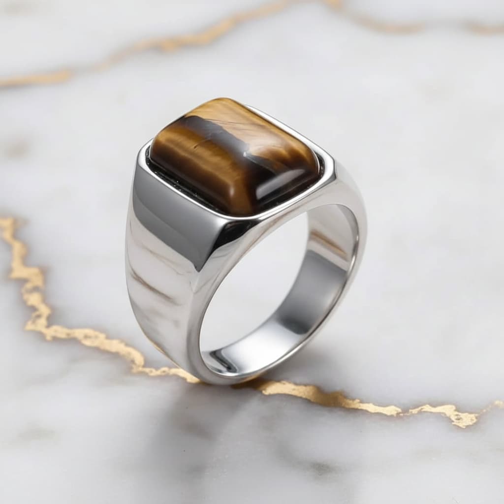 Tigerauge Ring - Modern & Kraftvoll CrystalScents